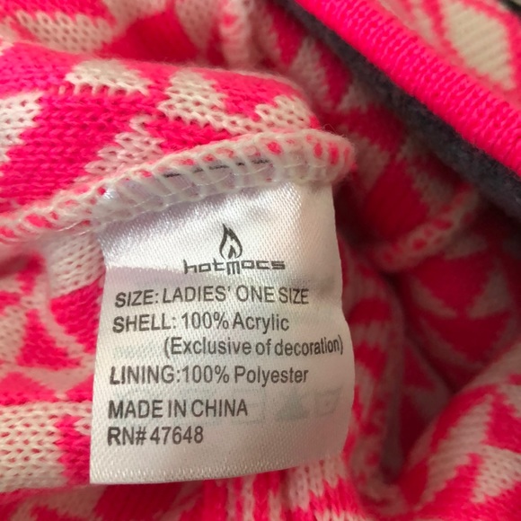 Hotmocs Pink/White Jacquard Beanie - Like-New! - Picture 5 of 7